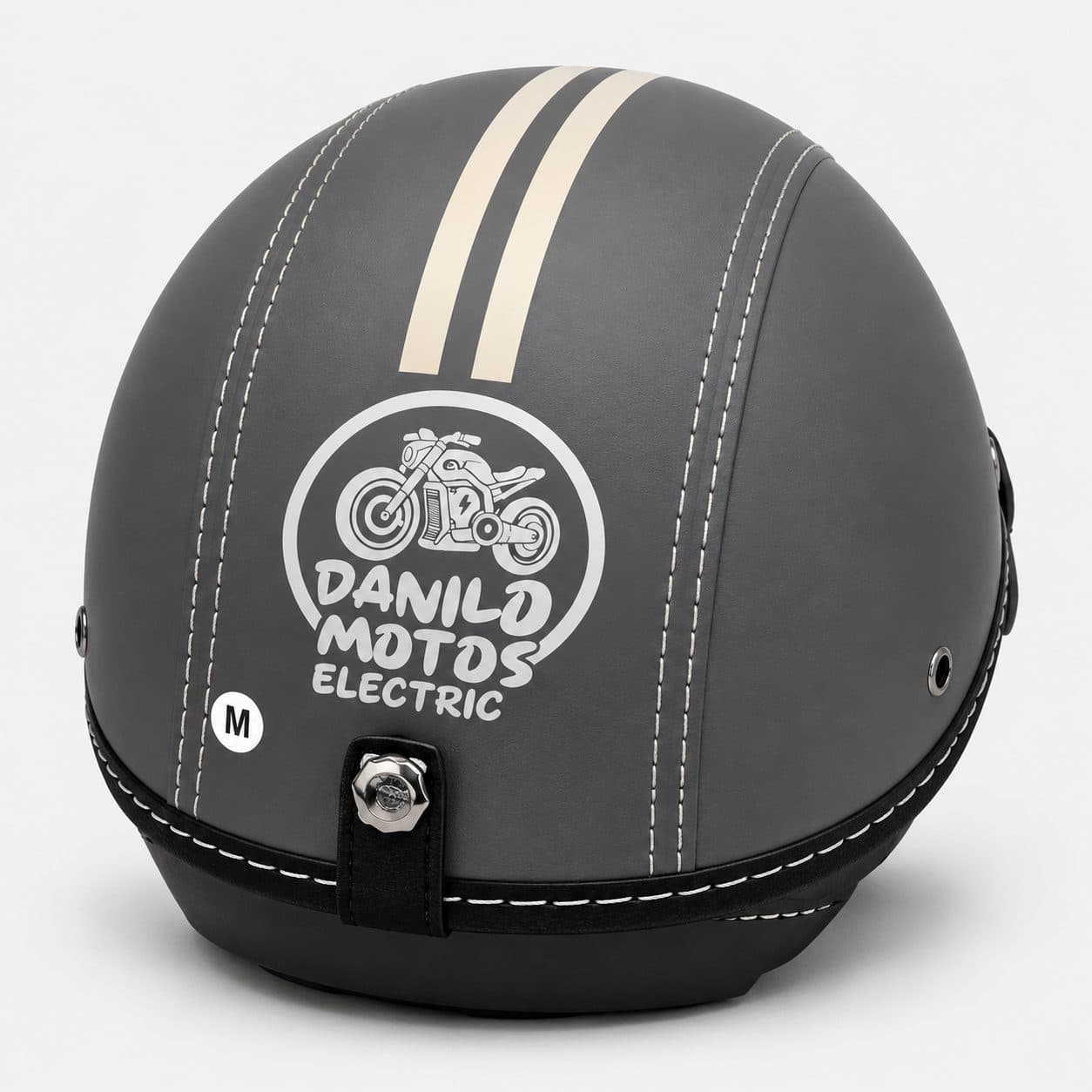 Capacete Kraft Cinza com Faixas Claras